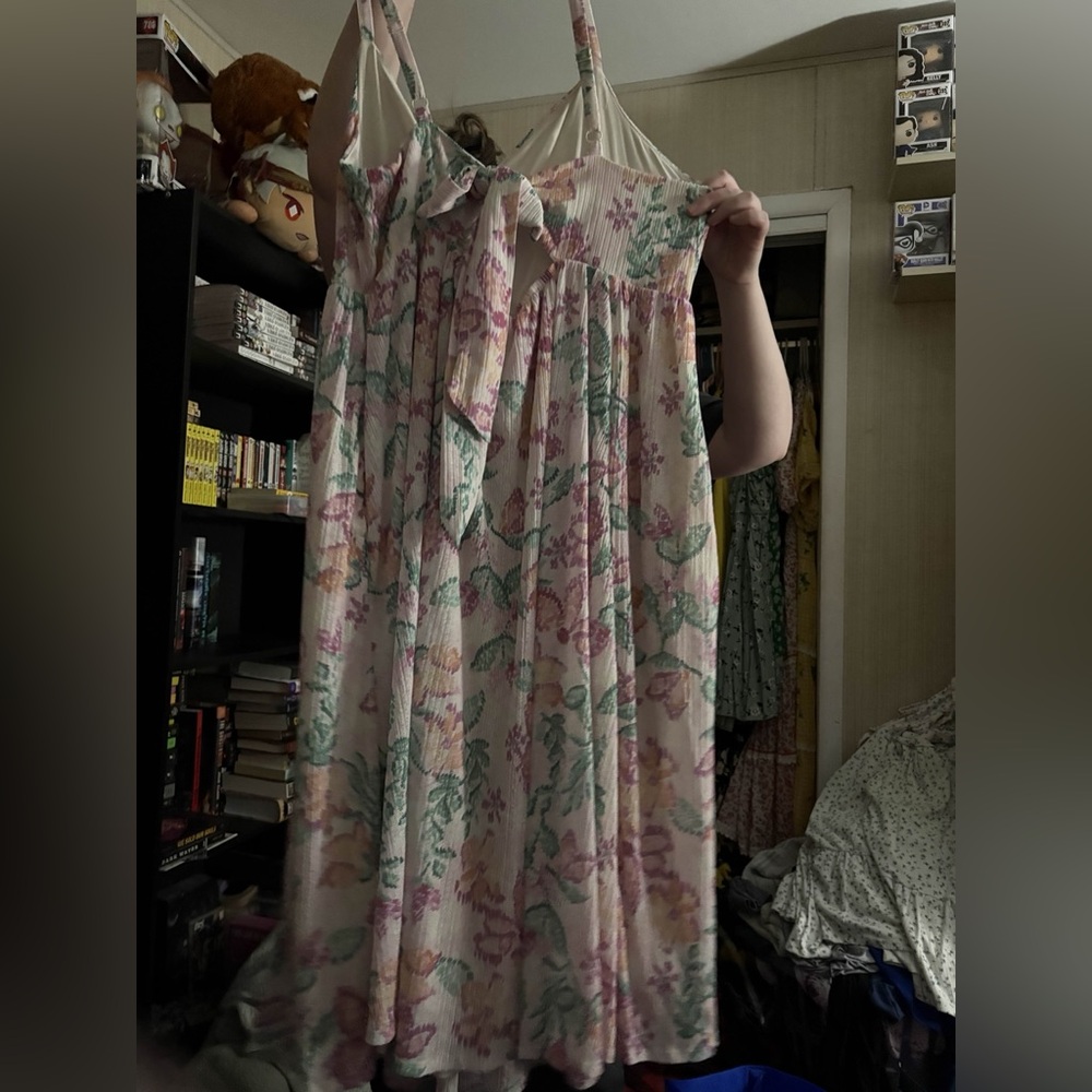 Torrid Sleeveless Tie-Back Midi Dress in Allie Floral Multi - Picture 4 of 6